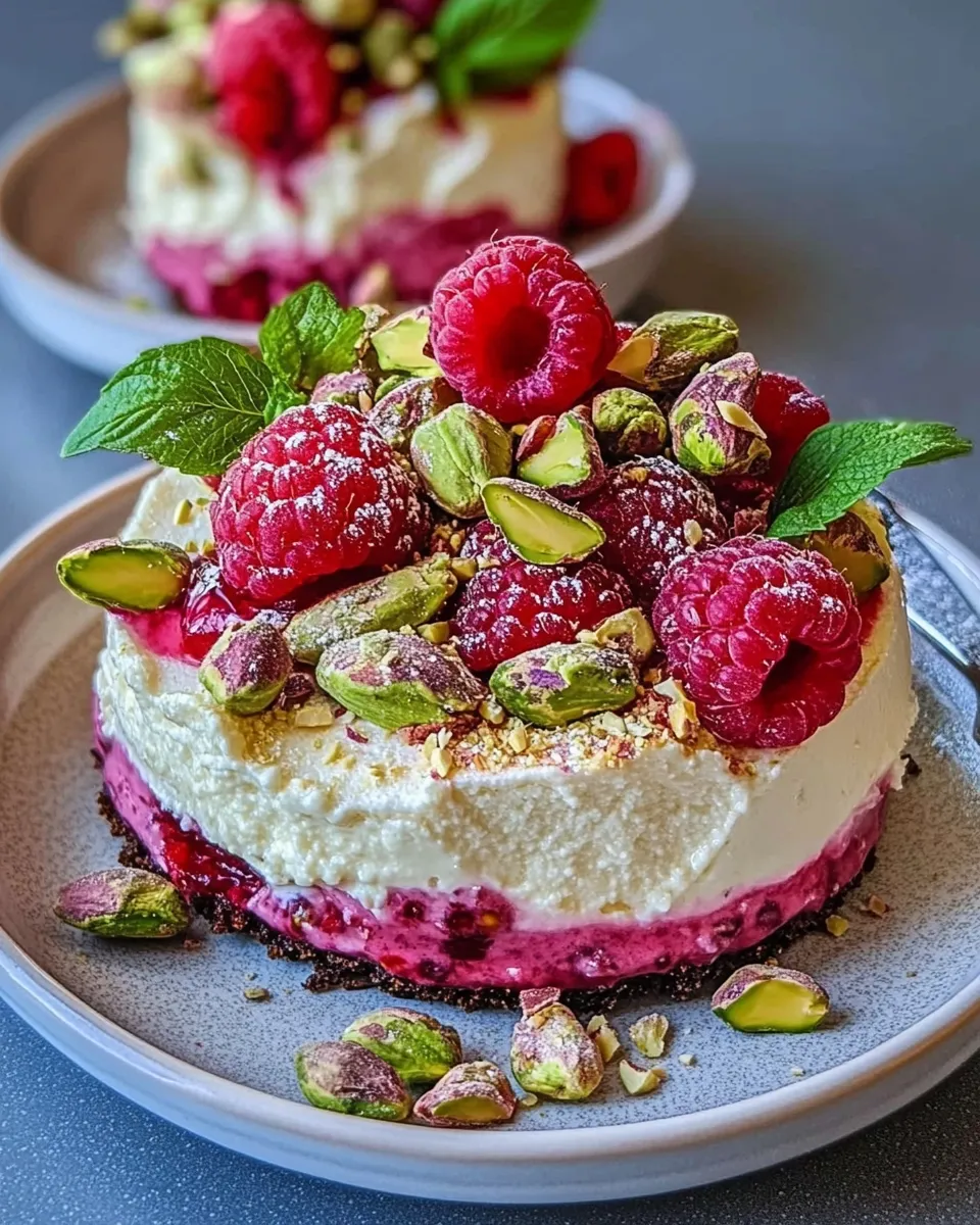 Lush Raspberry pistachio cheesecake