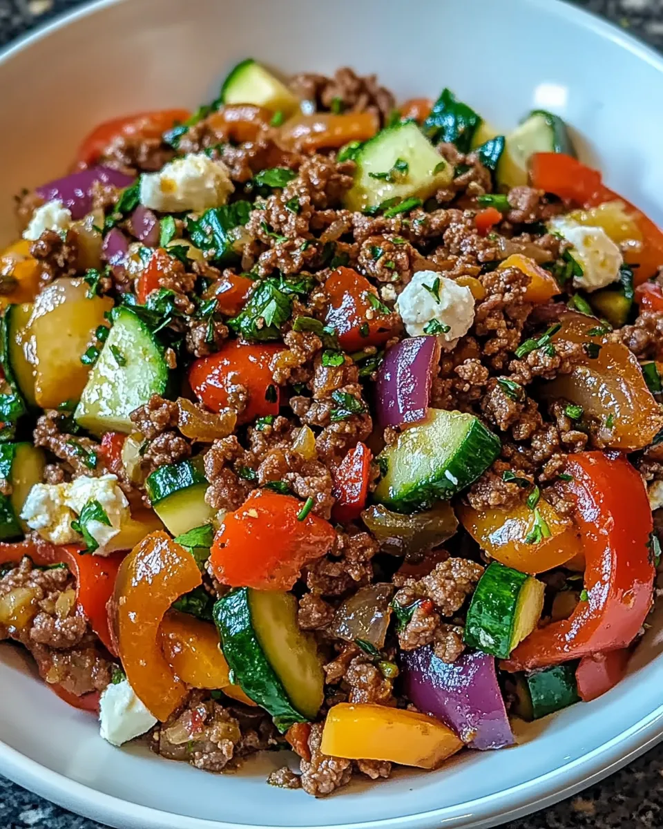 Mediterranean Ground Beef Stir Fry