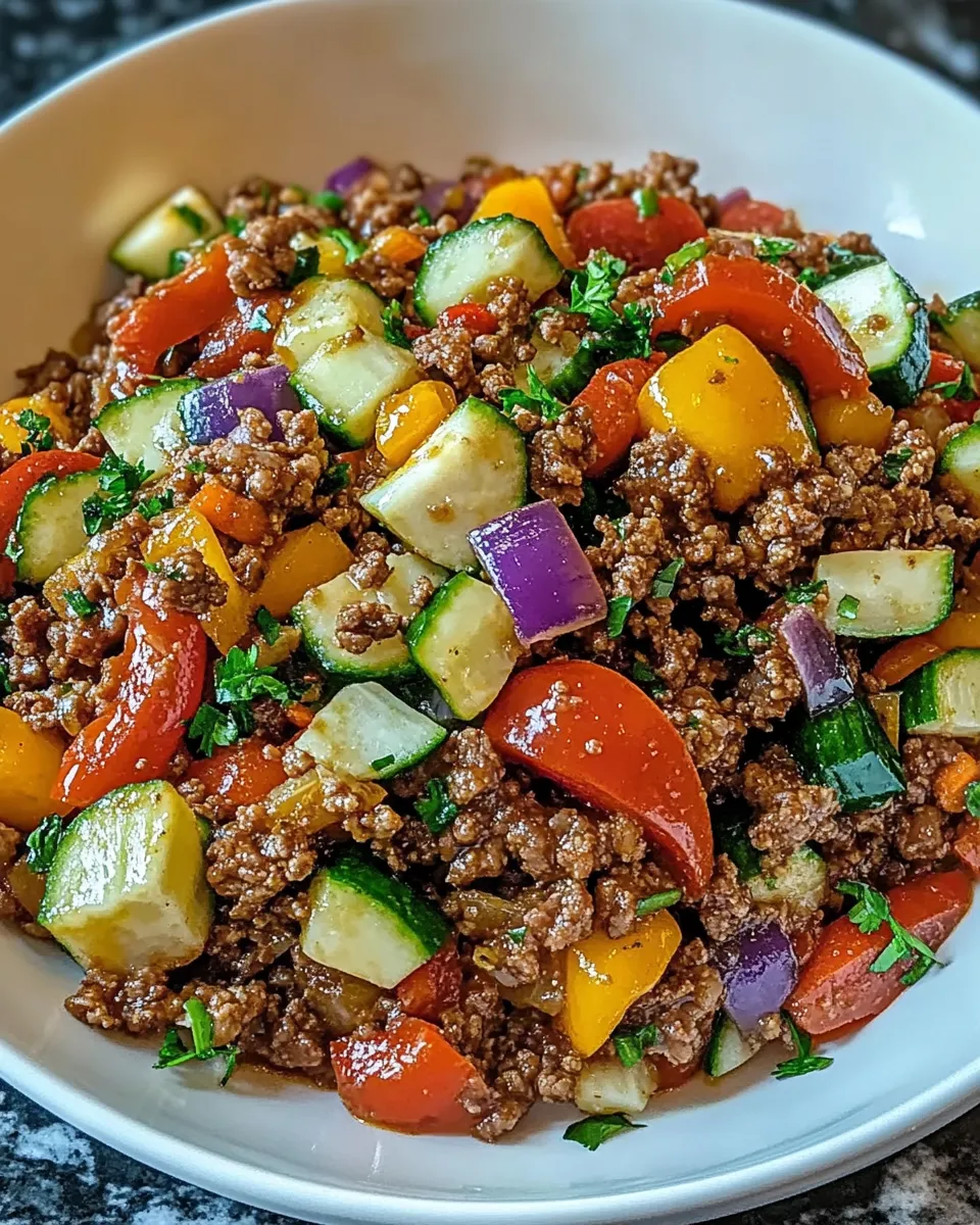 Mediterranean Ground Beef Stir Fry