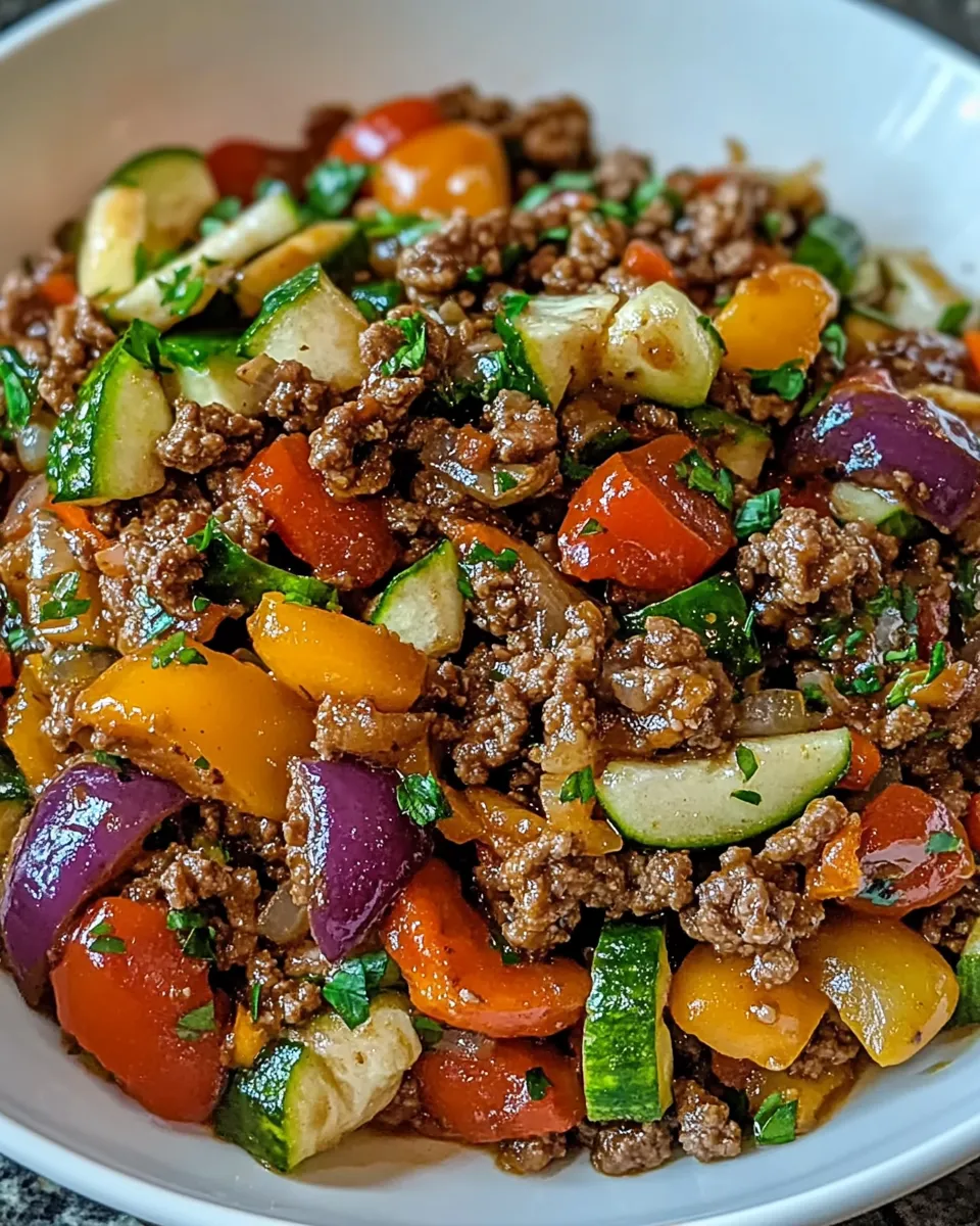 Mediterranean Ground Beef Stir Fry