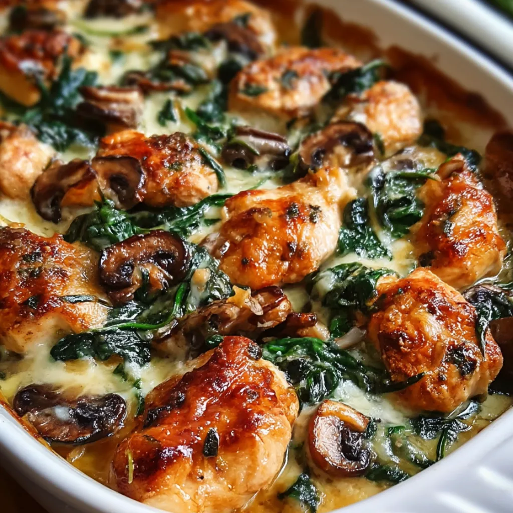 Chicken Spinach And Mushroom Low Carb Oven Dish