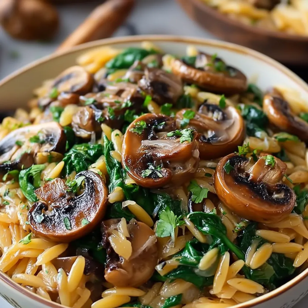 Spinach Mushroom Orzo Spinach Mushroom Orzo