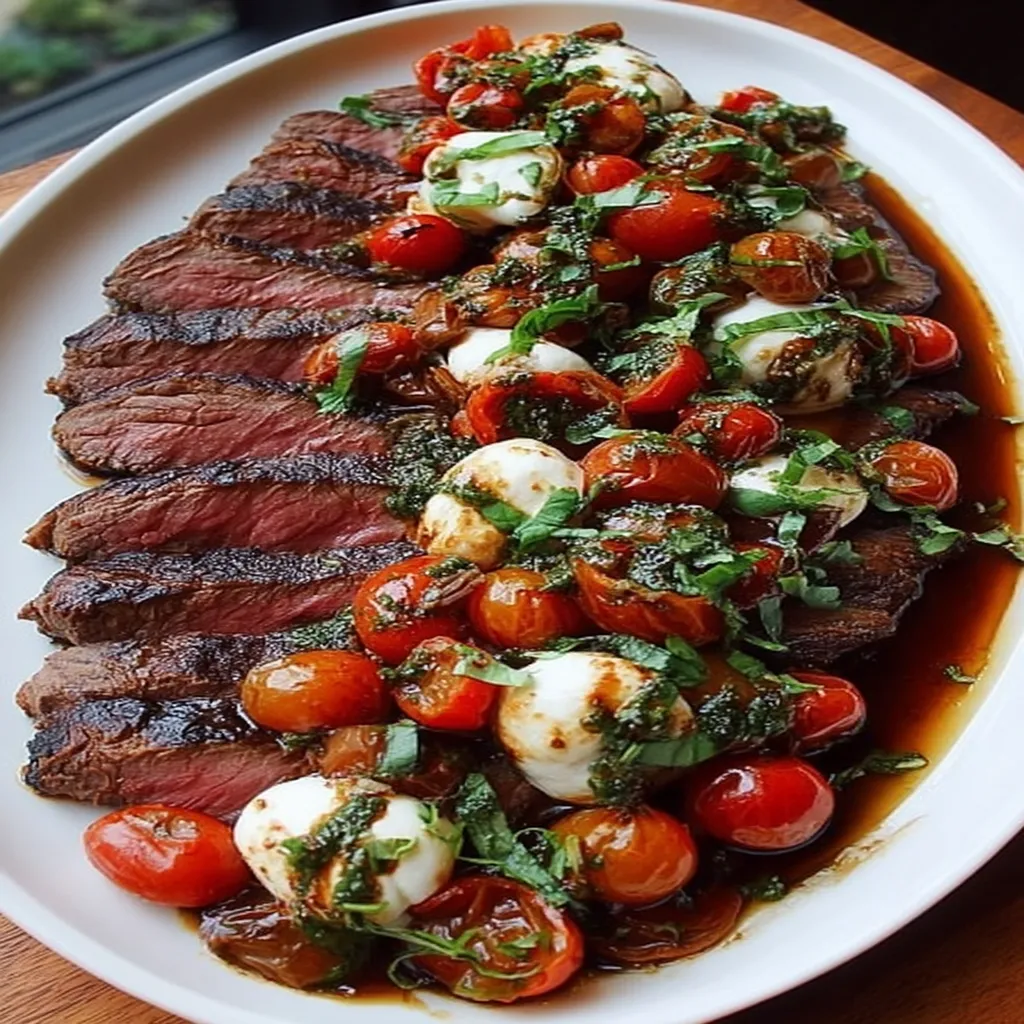 Balsamic Grilled Flank Steak Caprese