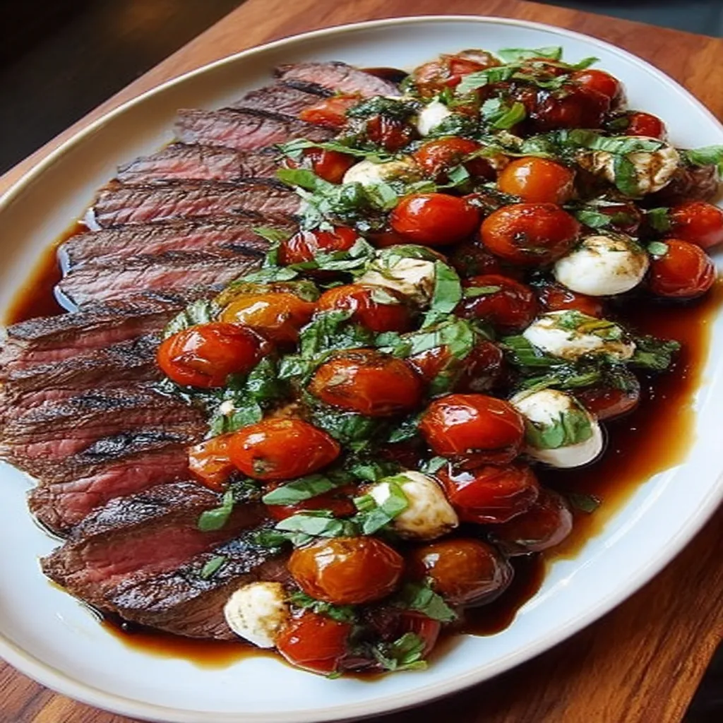 Balsamic Grilled Flank Steak Caprese
 recipe step-by-step guide