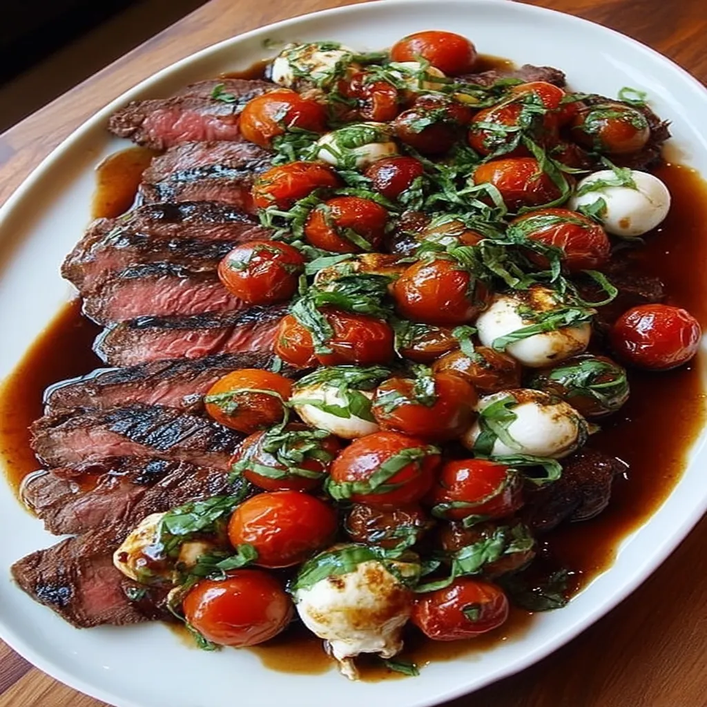 Balsamic Grilled Flank Steak Caprese
 recipe step-by-step guide