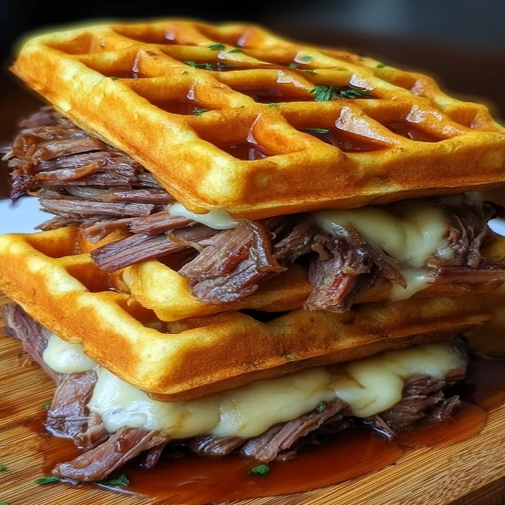Bourbon-Maple Brisket Grilled Cheese Wafflewich