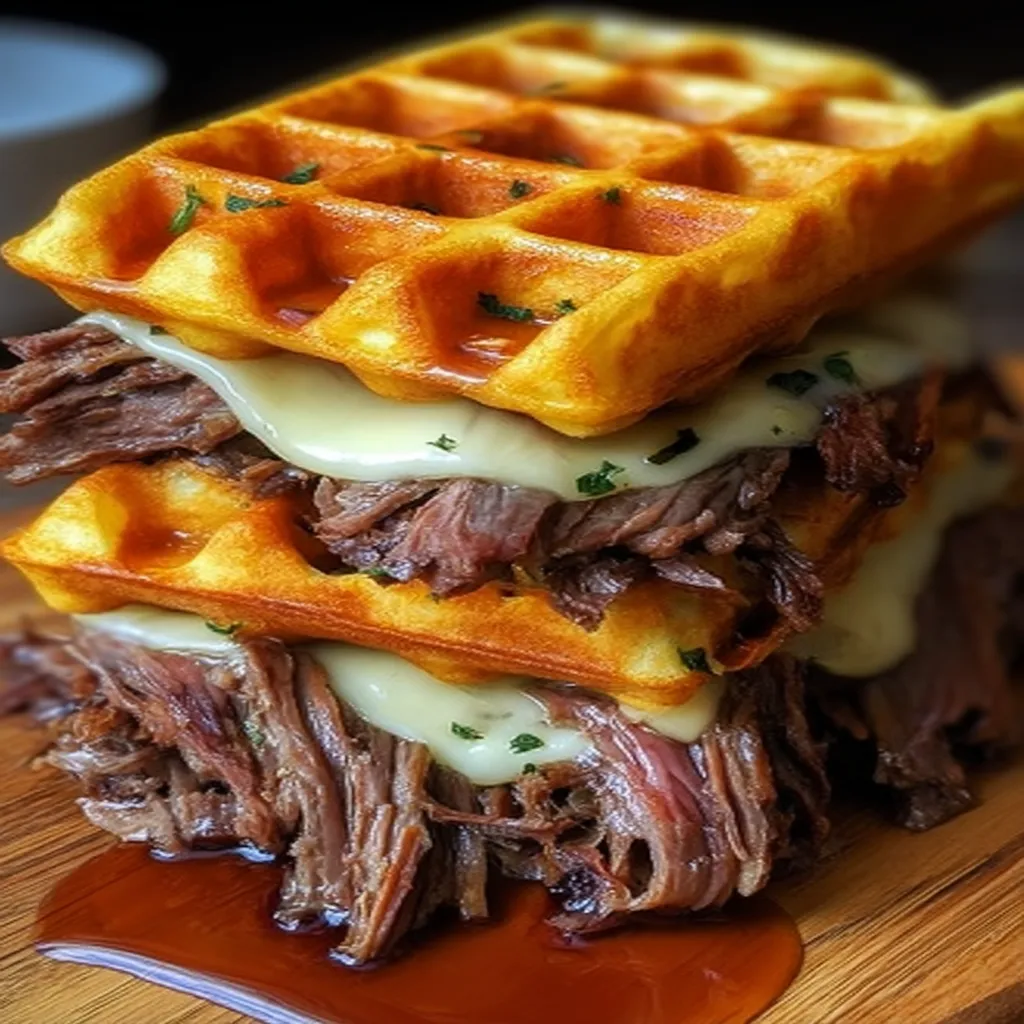 Bourbon-Maple Brisket Grilled Cheese Wafflewich recipe step-by-step guide
