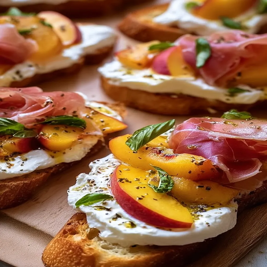 Cheesy Burrata Crostini with Prosciutto and Peaches recipe step-by-step guide