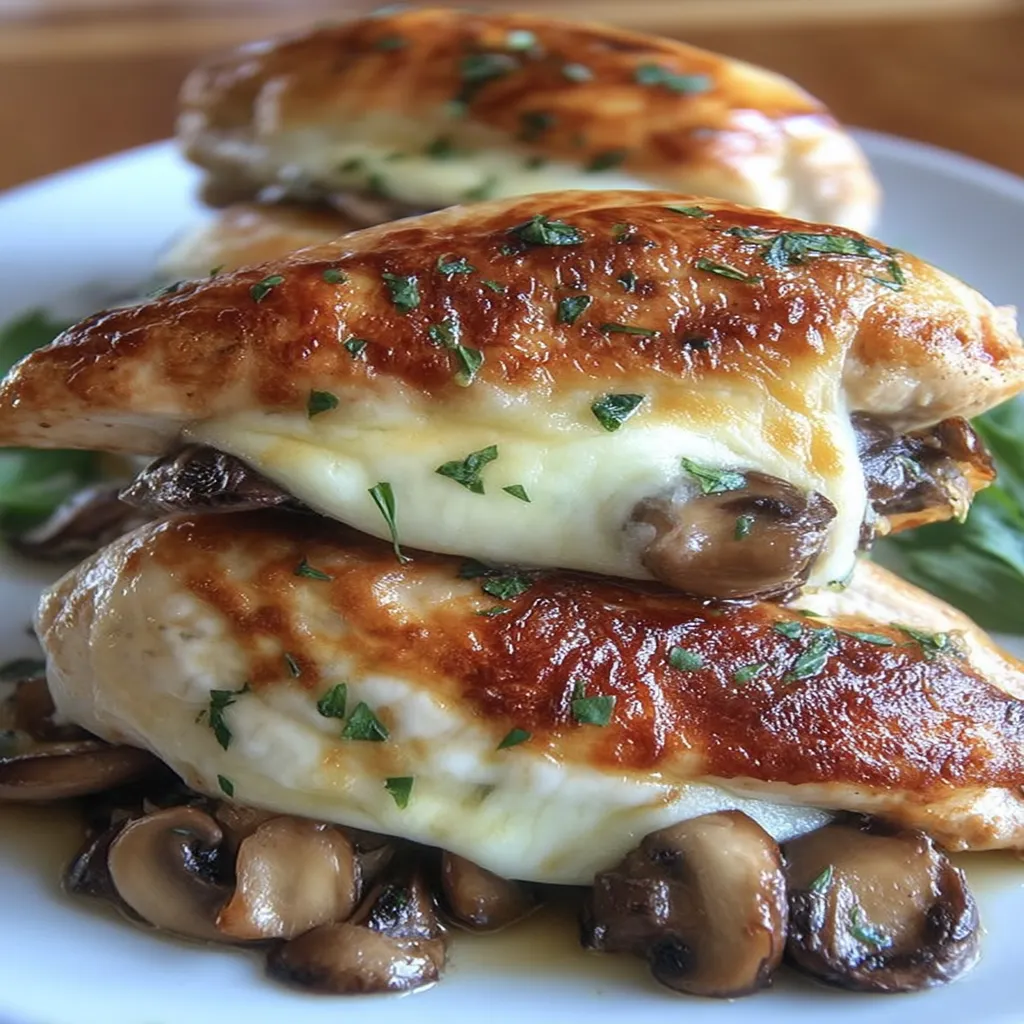 Cheesy Garlic Butter Mushroom Stuffed Chicken recipe step-by-step guide