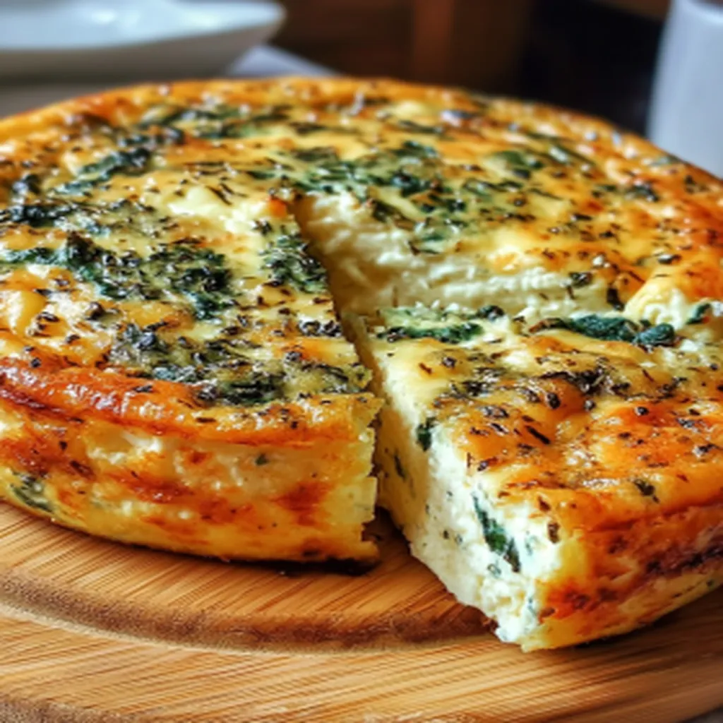 Cottage Cheese & Spinach Crustless Quiche