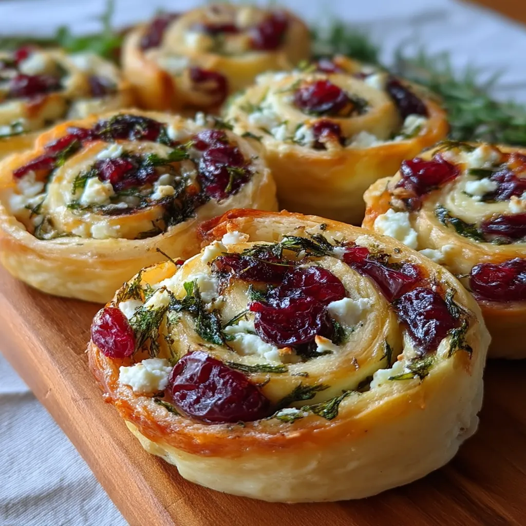 Cranberry Feta Pinwheels with Cream Cheese