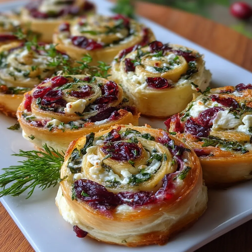 Cranberry Feta Pinwheels with Cream Cheese