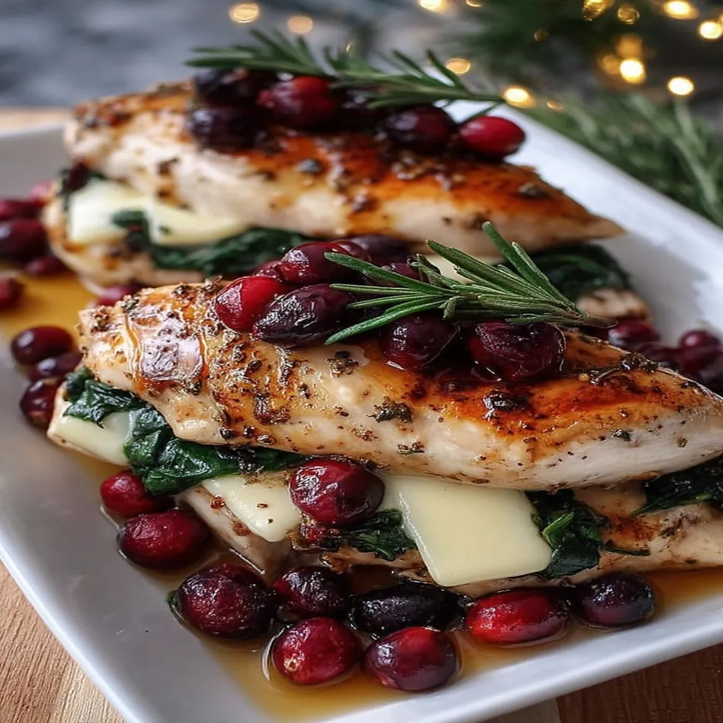 Cranberry & Spinach Stuffed Chicken Breasts with Brie