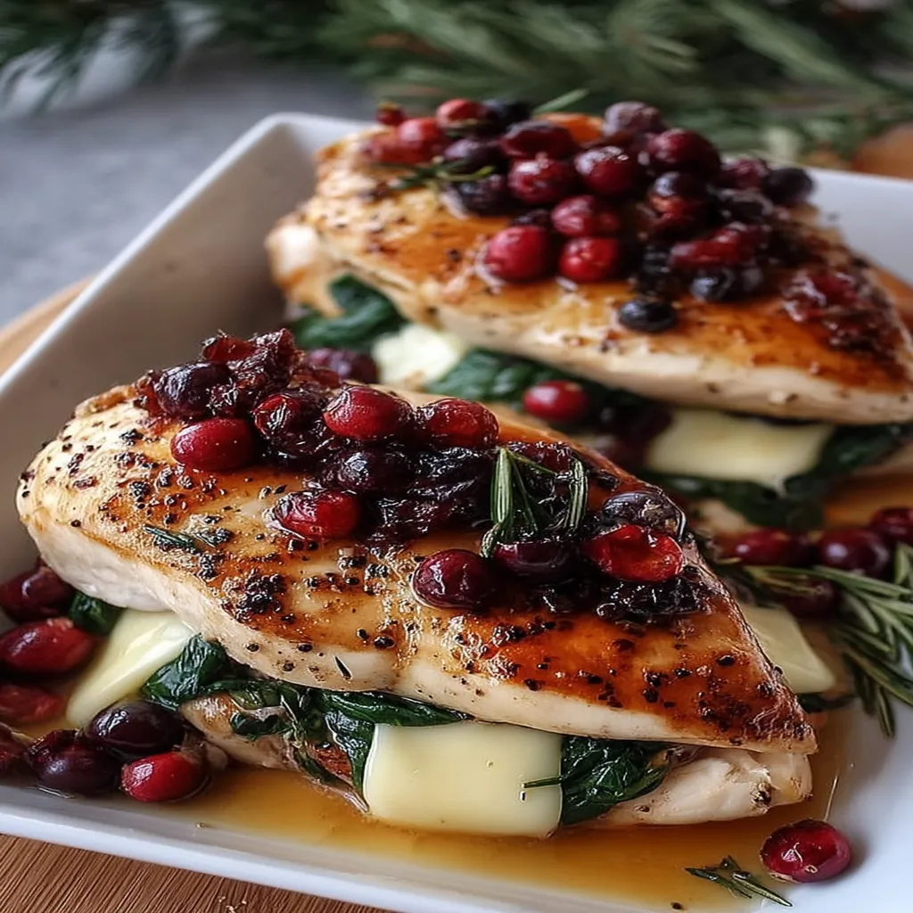 Cranberry & Spinach Stuffed Chicken Breasts with Brie recipe step-by-step guide