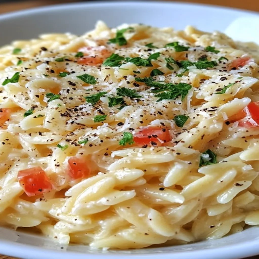 Creamy Garlic Parmesan Orzo