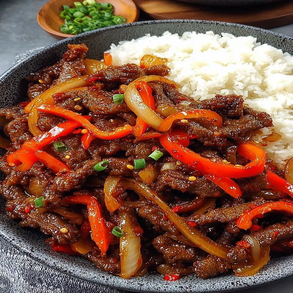 Crispy Beef Stir-Fry with Peppers and Onions
