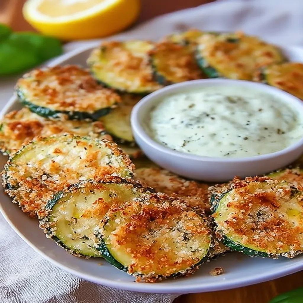 Crispy Zucchini Chips with Basil Mayo