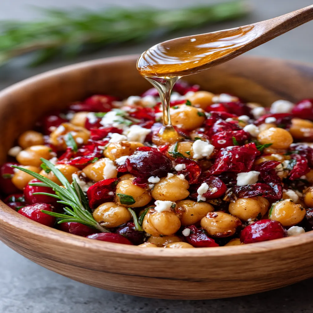 Feta & Cranberry Chickpeas with Lemon Vinaigrette