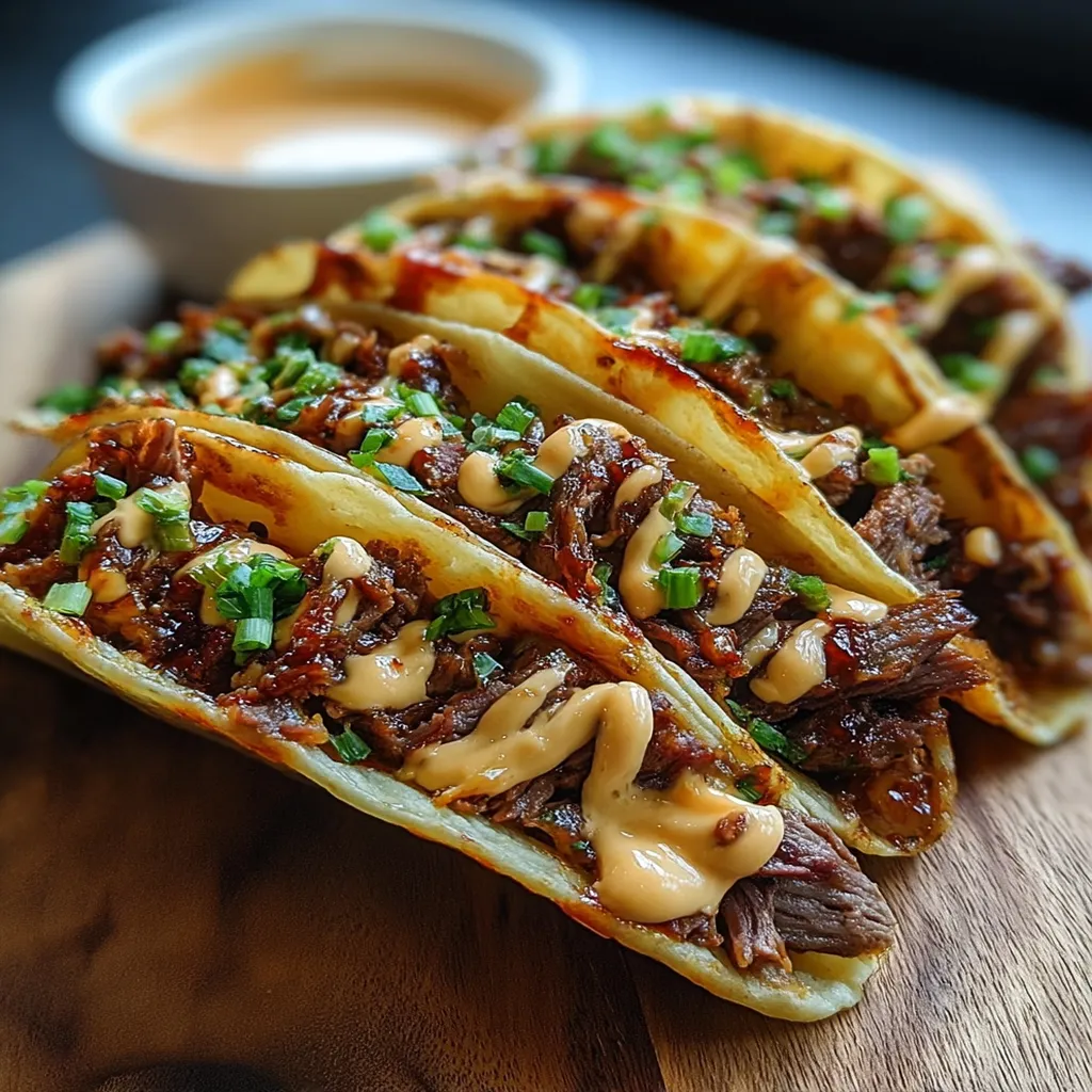 Garlic Butter Honey BBQ Beef Tacos