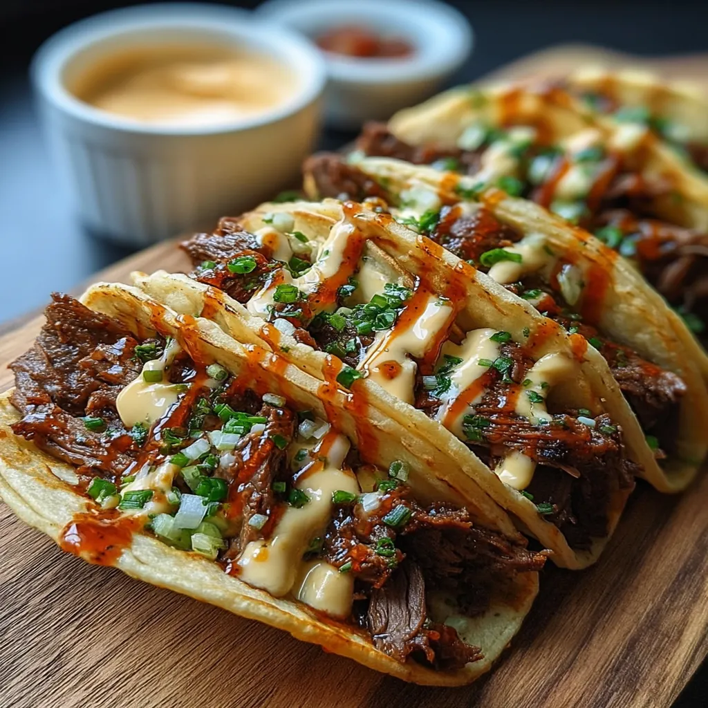 Garlic Butter Honey BBQ Beef Tacos