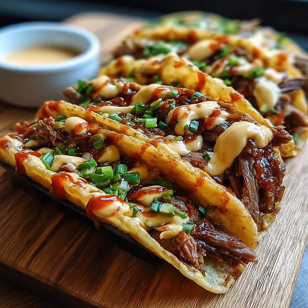 Garlic Butter Honey BBQ Beef Tacos