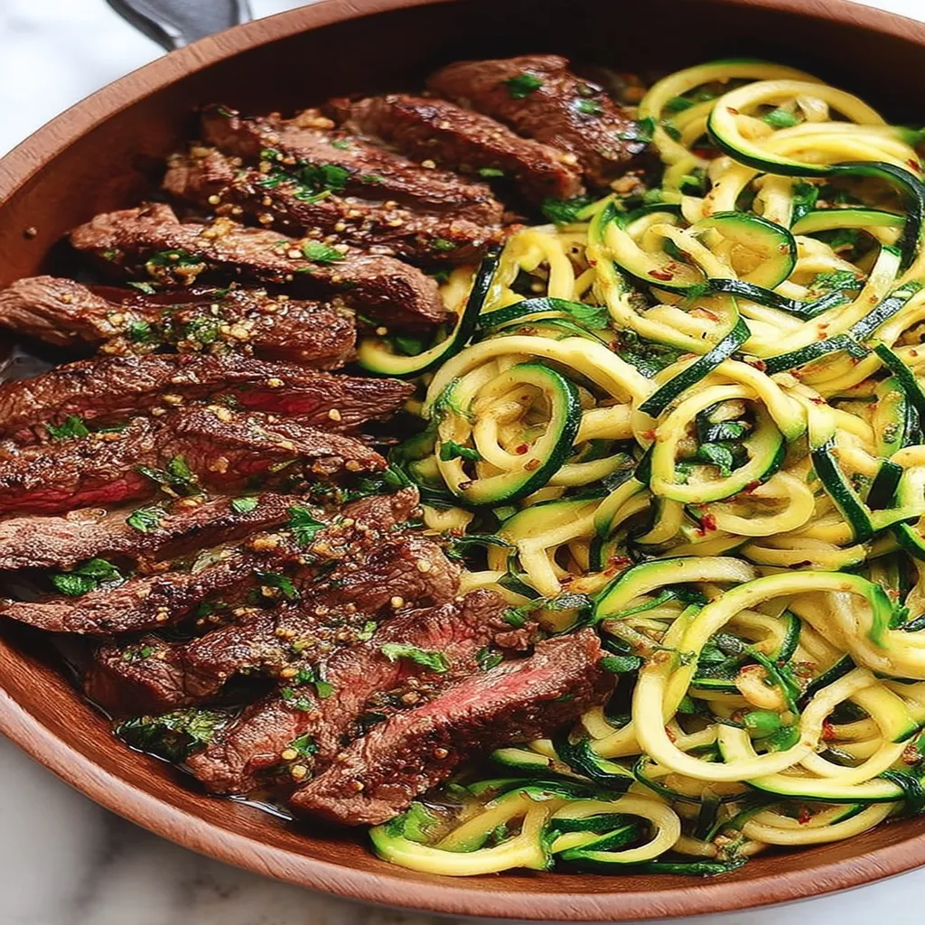 Garlic Butter Steak & Zucchini Noodles