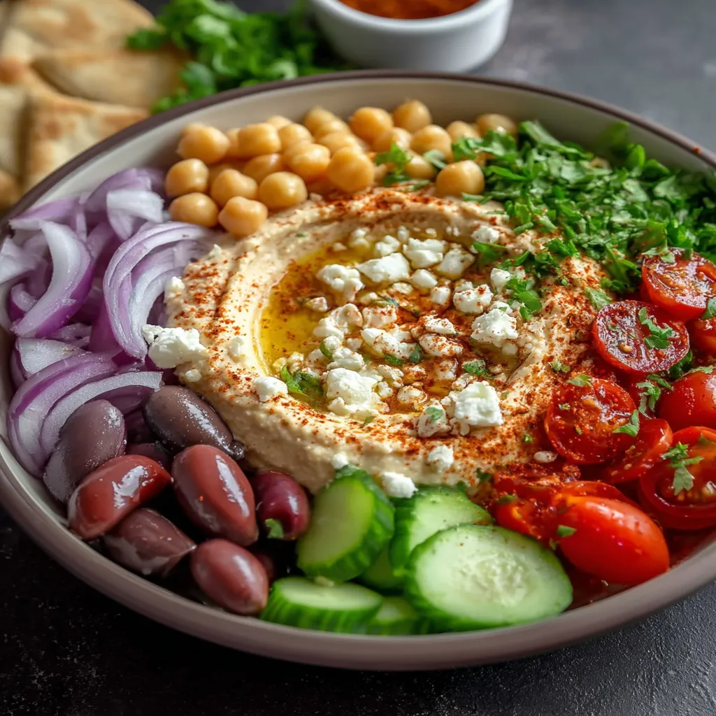 Healthy Mediterranean Hummus Bowl