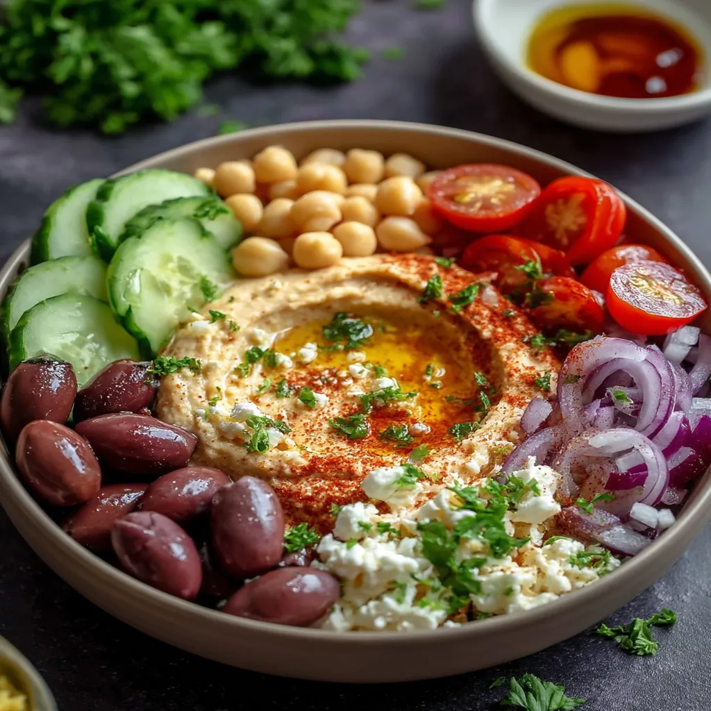 Healthy Mediterranean Hummus Bowl