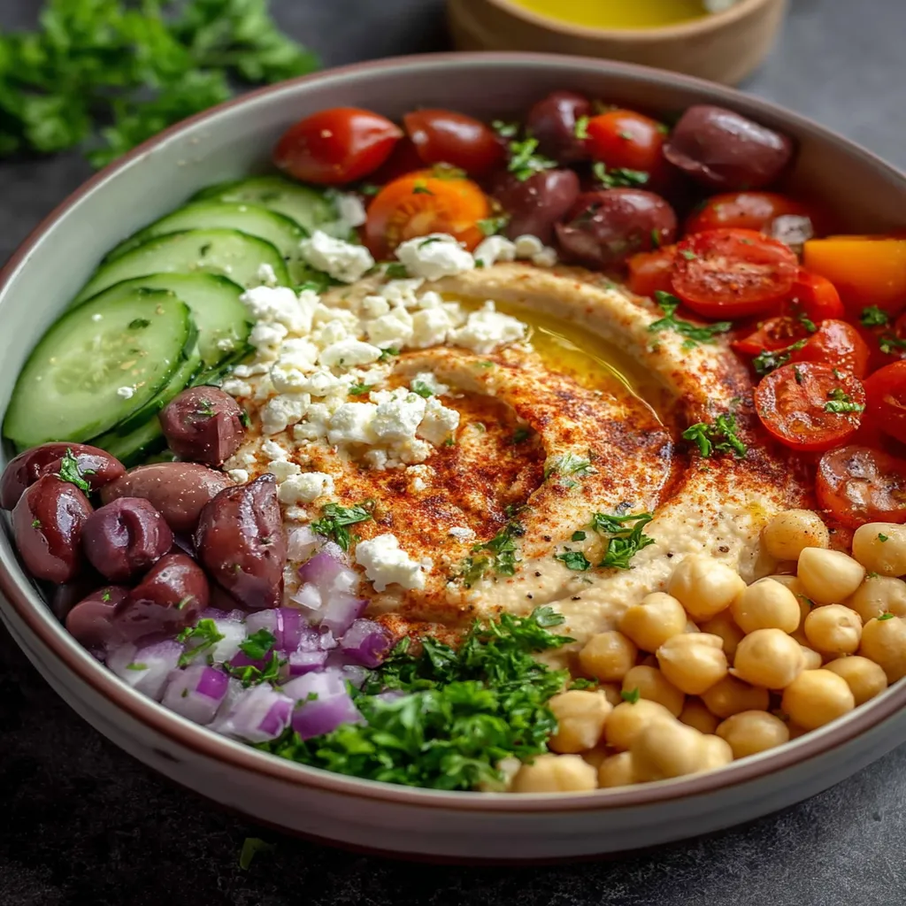 Healthy Mediterranean Hummus Bowl