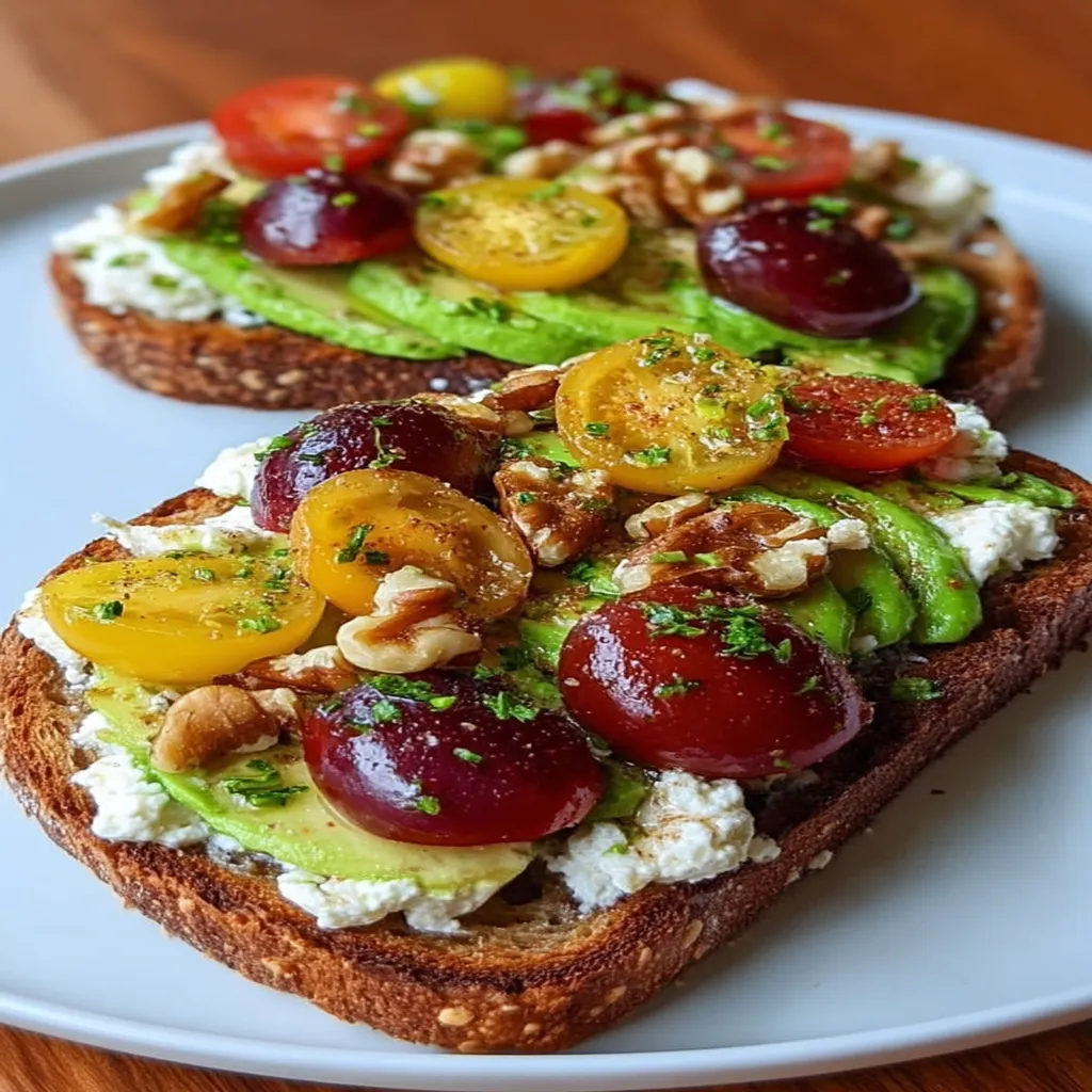 Mediterranean Avocado Toast with Feta, Tomatoes & Walnuts
