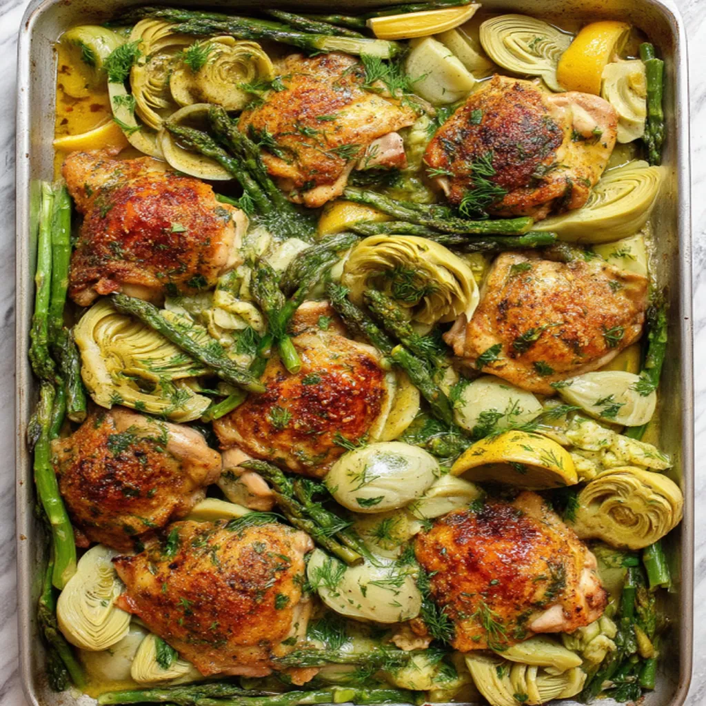 Mediterranean Chicken with Artichokes and Asparagus