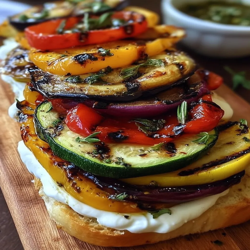 Mediterranean Grilled Veggie and Burrata Panini