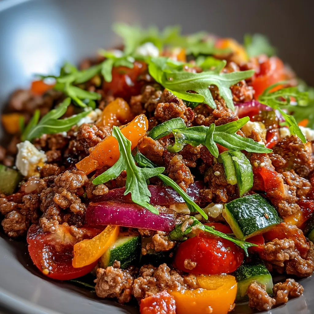Mediterranean Ground Beef Stir Fry