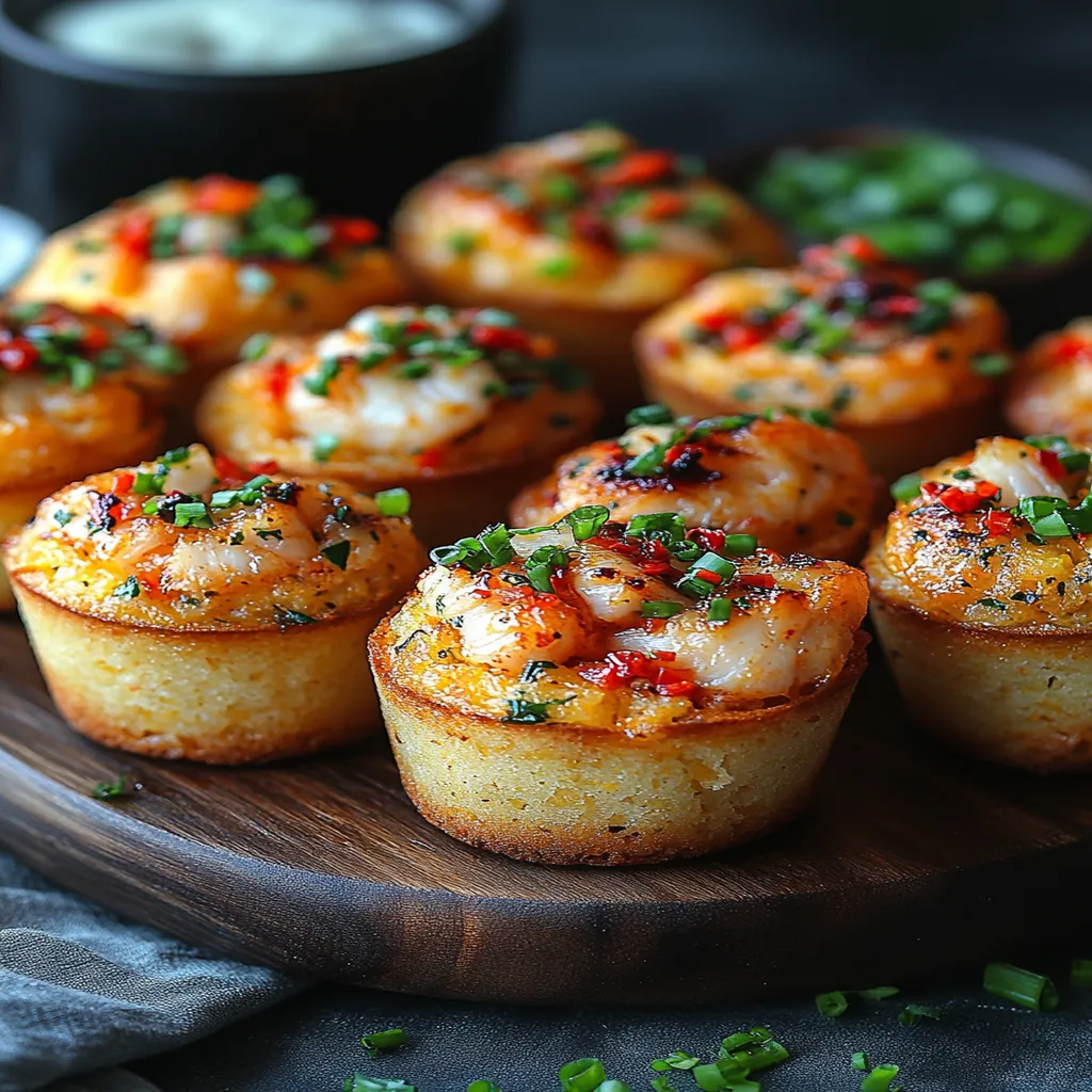 Mini Deviled Crab Cornbread Muffins