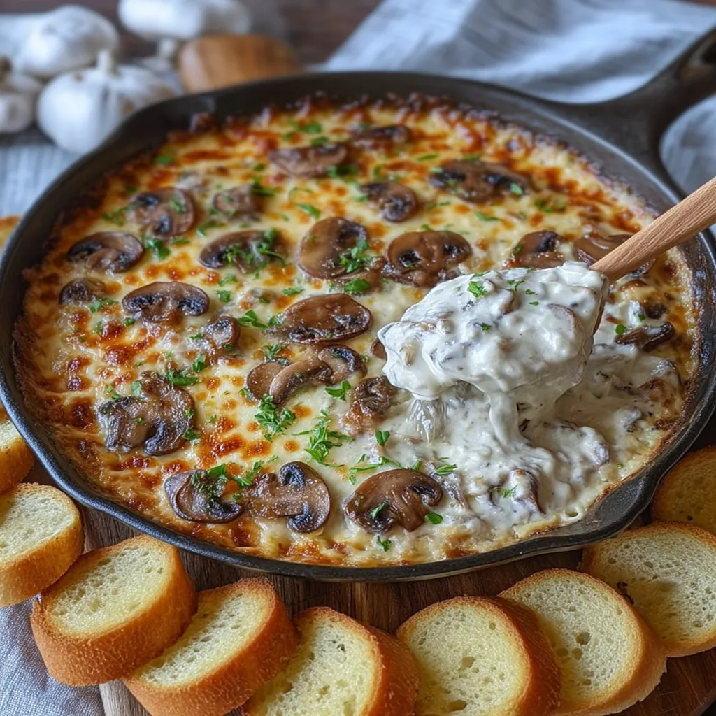 Mushroom and Garlic Cream Cheese Dip