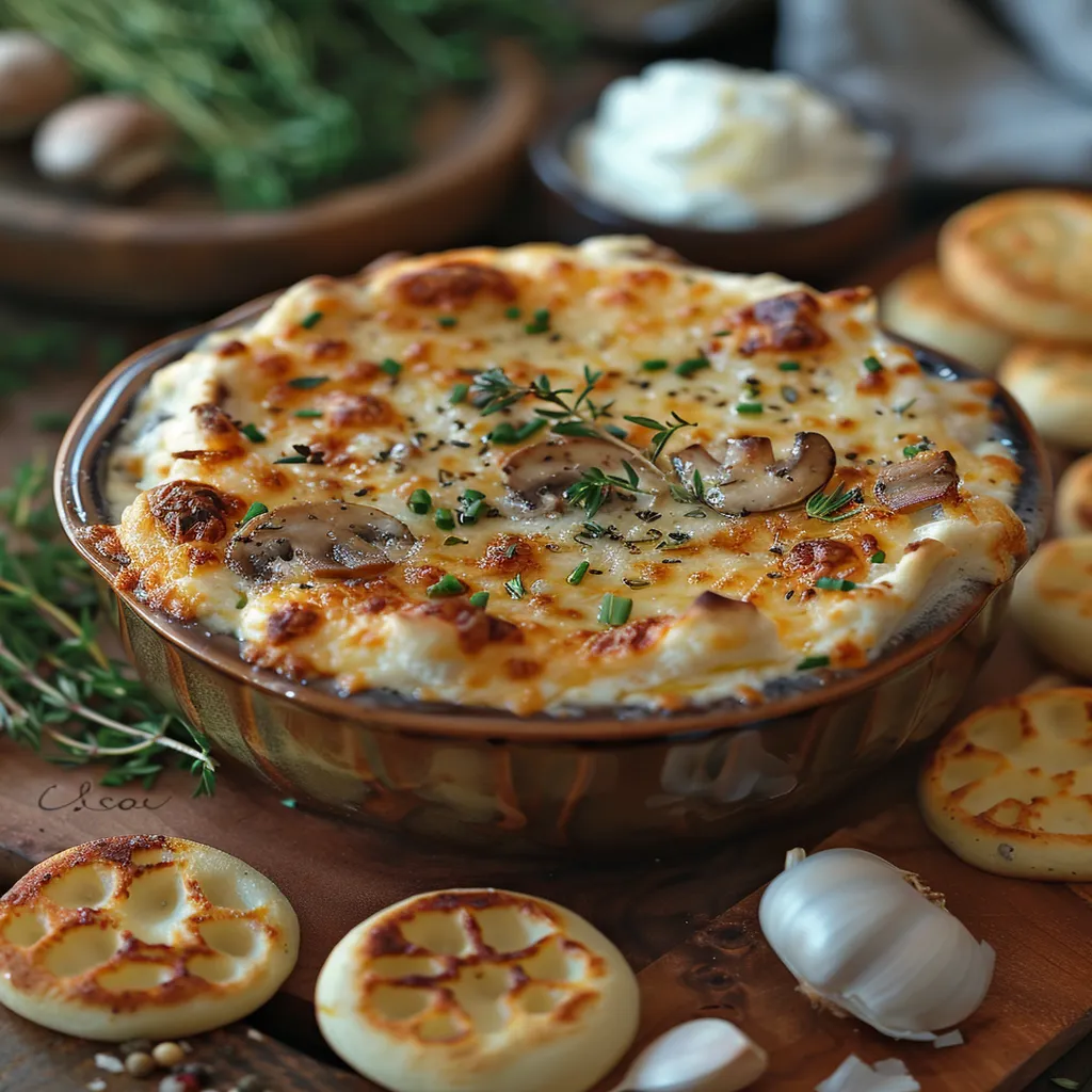Mushroom and Garlic Cream Cheese Dip