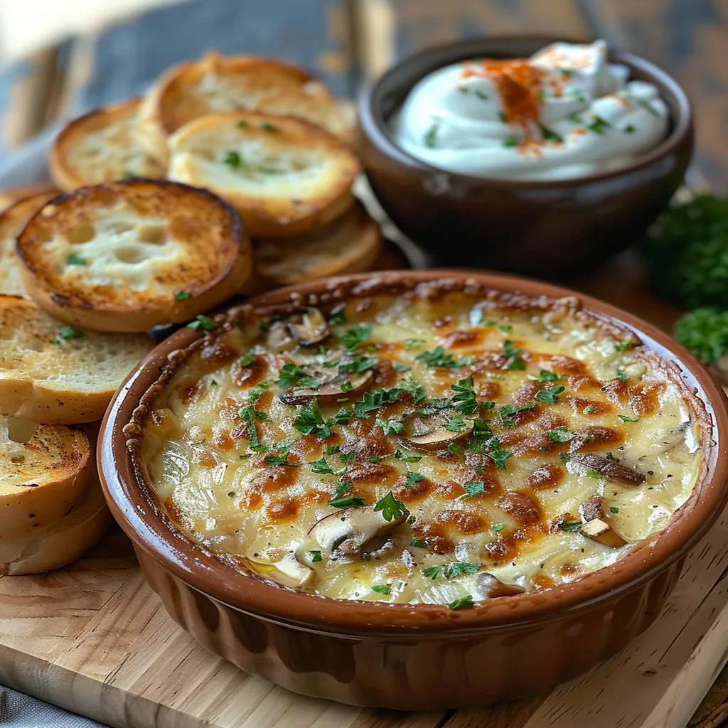 Mushroom and Garlic Cream Cheese Dip