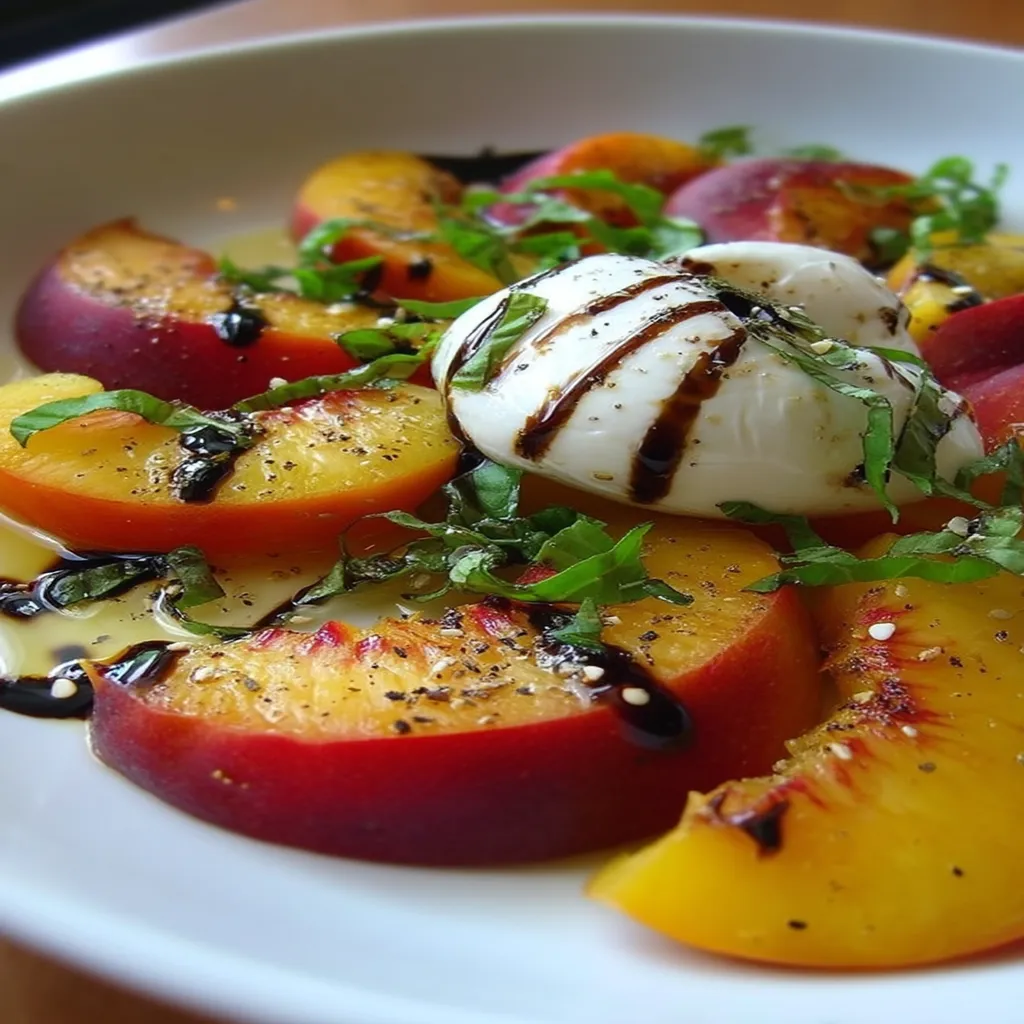 Peach Caprese Salad with Burrata