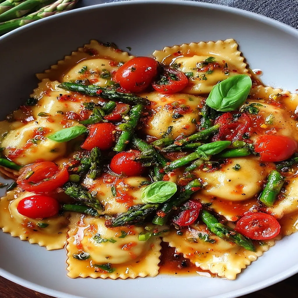 Ravioli with Tomatoes, Asparagus, Garlic, and Herbs recipe step-by-step guide