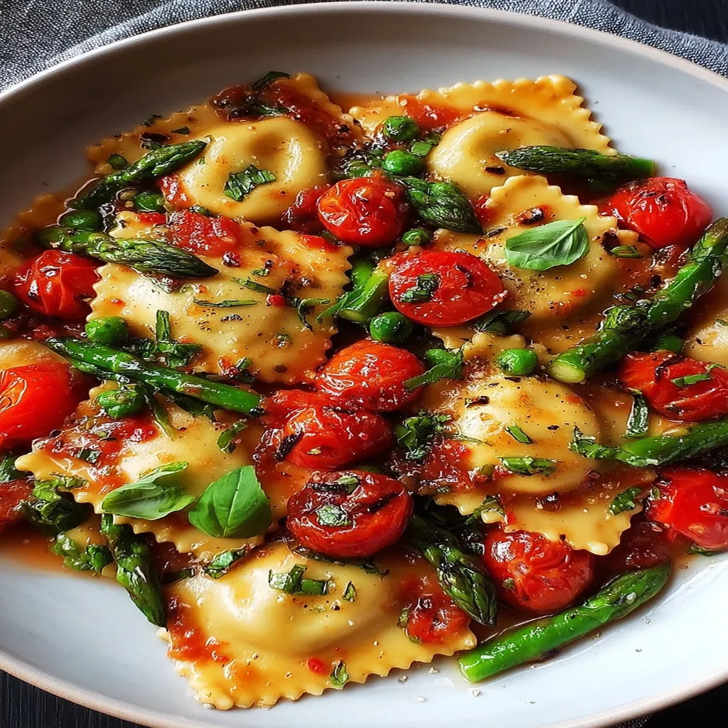 Ravioli with Tomatoes, Asparagus, Garlic, and Herbs recipe step-by-step guide