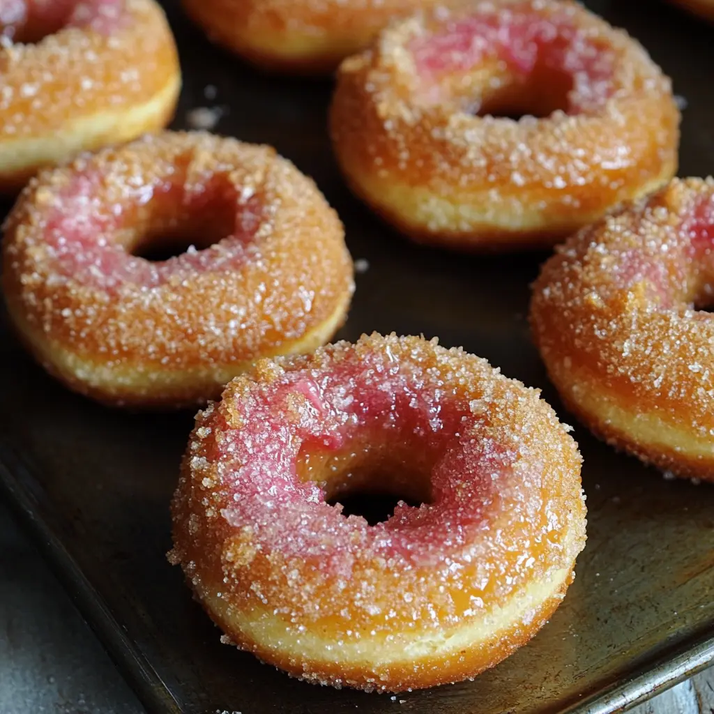 Rhubarb Cake Doughnuts