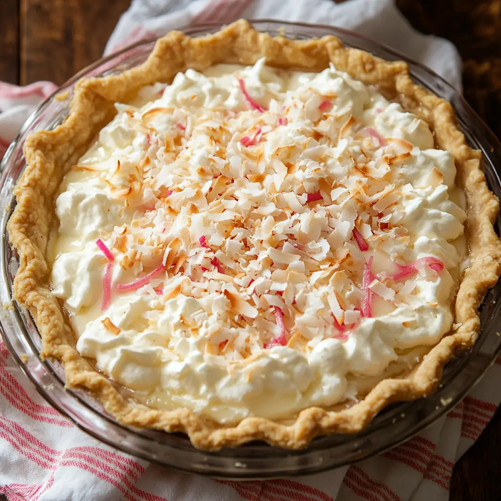 Rhubarb Coconut Cream Pie