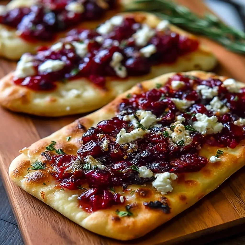 Roasted Cranberry and Goat Cheese Flatbread