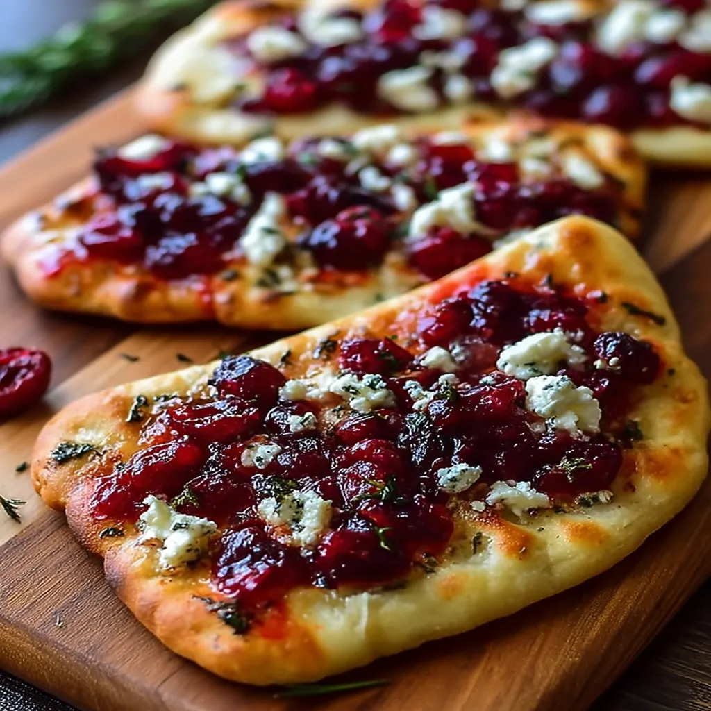 Roasted Cranberry and Goat Cheese Flatbread