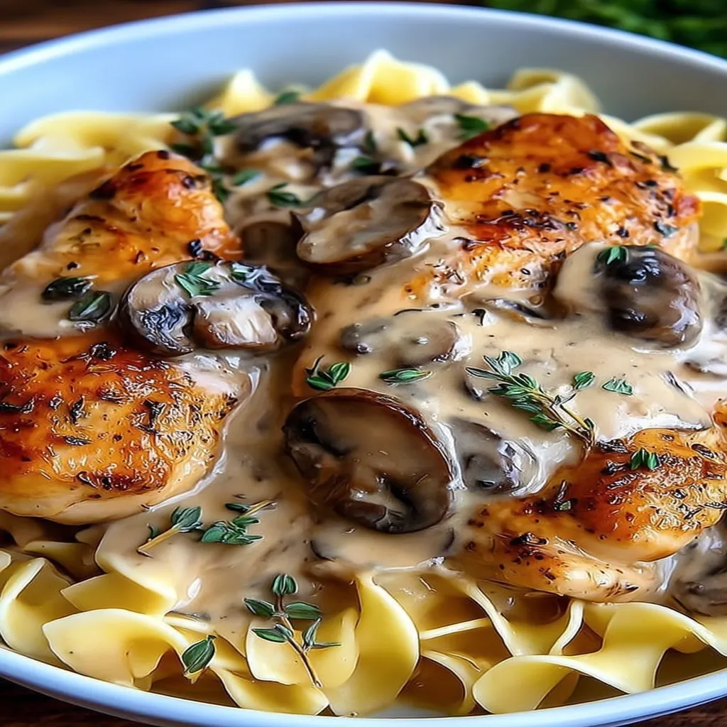 Savory Chicken in a Creamy Asiago Mushroom Sauce recipe step-by-step guide