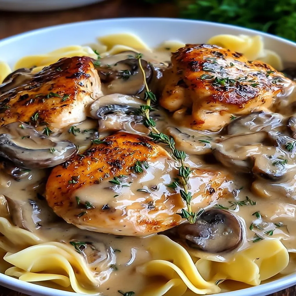 Savory Chicken in a Creamy Asiago Mushroom Sauce recipe step-by-step guide