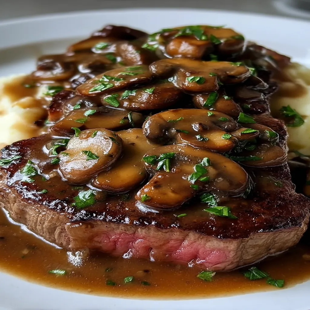 Sirloin Steak with Marsala Mushroom Sauc