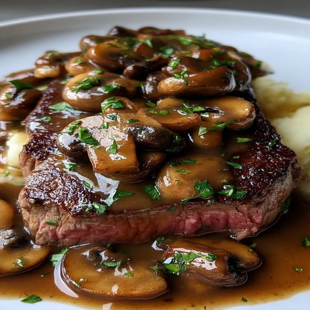 Sirloin Steak with Marsala Mushroom Sauc