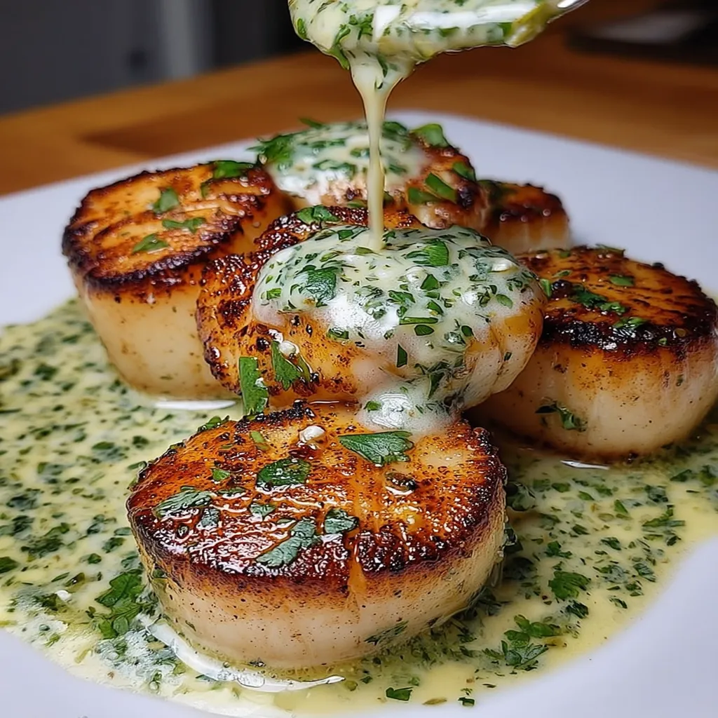 Sizzling Scallops with Zesty Lime Cilantro Sauce