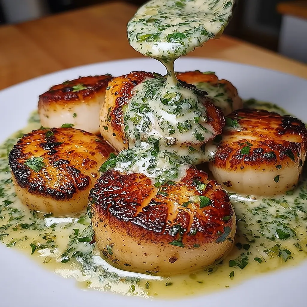 Sizzling Scallops with Zesty Lime Cilantro Sauce
